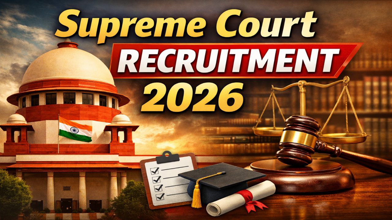 Supreme Court Recruitment 2026 | सर्वोच्च न्यायालयात 'लॉ क्लर्क' होण्याची सुवर्णसंधी: १० लाखांचे पॅकेज आणि थेट न्यायमूर्तींसोबत काम करण्याची संधी ।