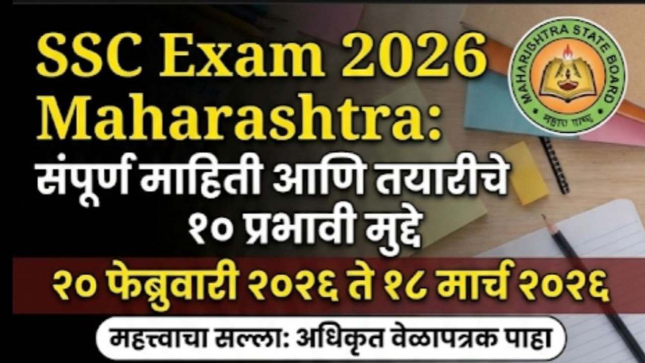 SSC Exam 2026 Maharashtra : महाराष्ट्र १० वी बोर्ड परीक्षा २०२६: अभ्यासक्रम, प्रश्नपत्रिका आणि १७ नंबर फॉर्मची माहिती
