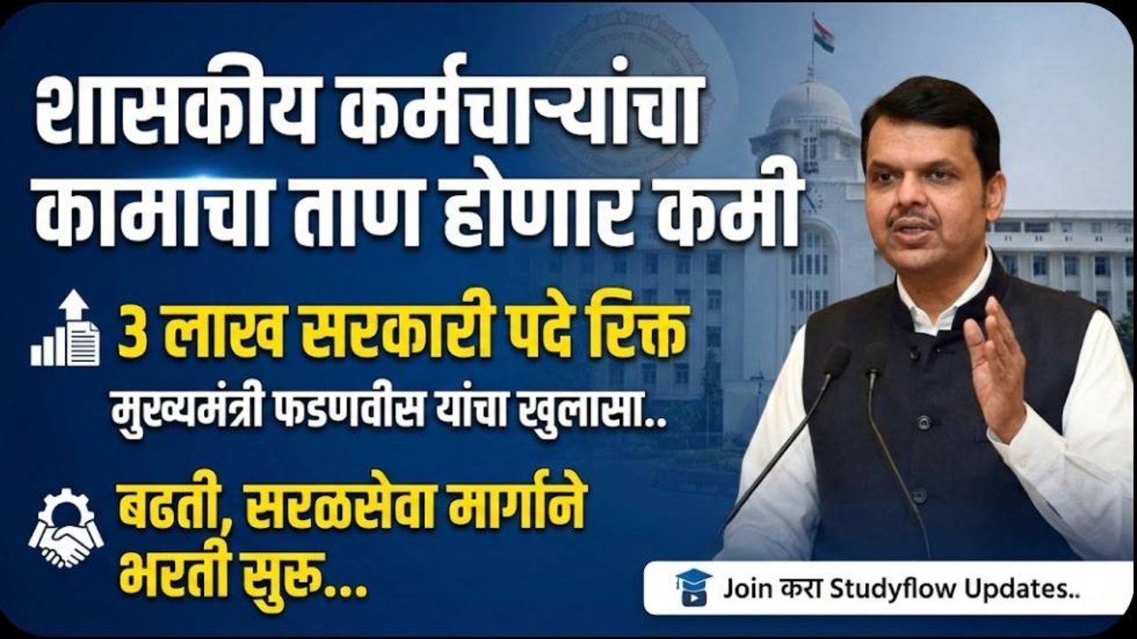 Maharashtra Mega Bharti 2026 : महाराष्ट्र शासन मेगा भरती २०२६: ३ लाख सरकारी पदे रिक्त, बेरोजगारांसाठी सुवर्णसंधी की केवळ घोषणा ?