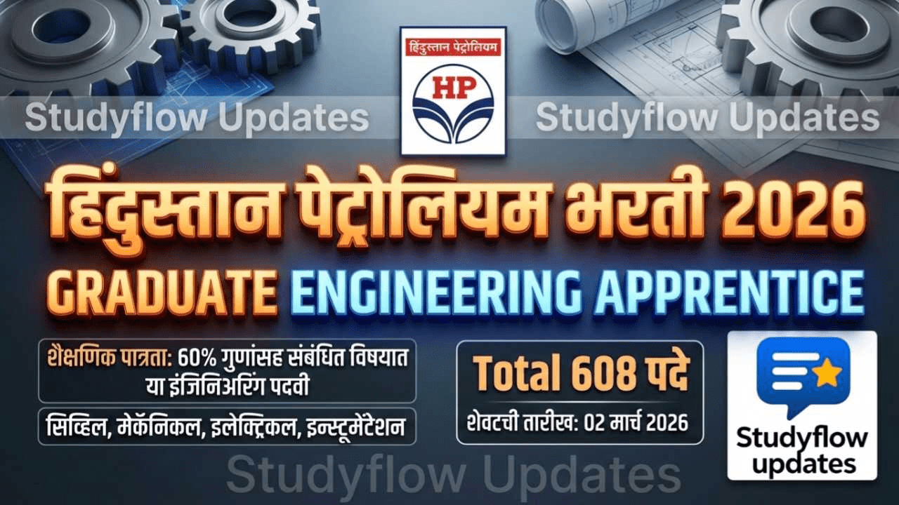 HPCL Recruitment 2026 : HPCL अप्रेंटिस भरती २०२६: इंजिनीअर्ससाठी २५,००० पगार आणि सरकारी अनुभवाची संधी!