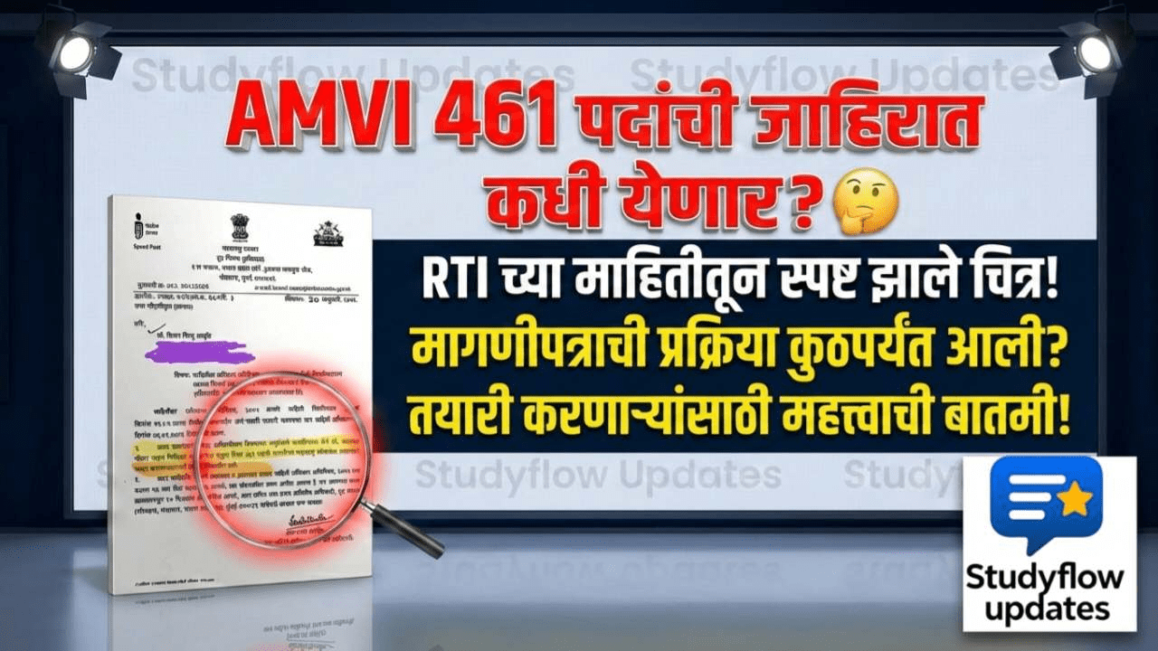 MPSC AMVI Recruitment News 2026 : RTI Update on 461 जागा रिक्त