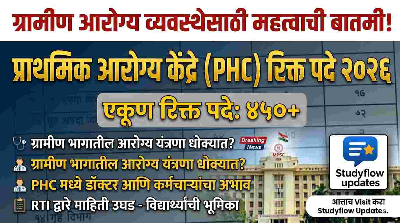 DHS Recruitment Updates : आरोग्य विभाग मेगा भरती २०२६: ६२३६ रिक्त पदांचा सविस्तर गोषवारा |