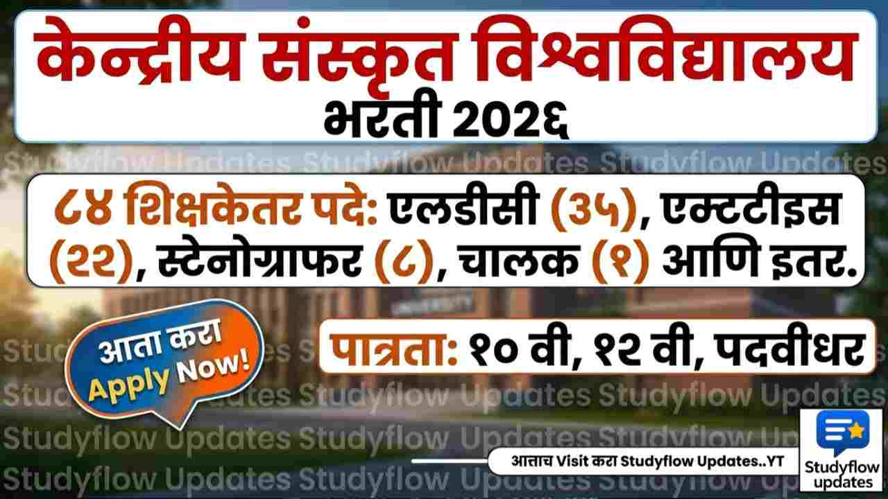 Central Sanskrit University Recruitment 2026
