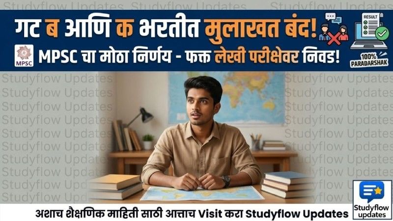 Group B & C Without Interview 2026 : सरकारी नोकरभरतीत मोठा बदल: गट 'ब' आणि 'क' पदांसाठी मुलाखत पूर्णपणे रद्द!