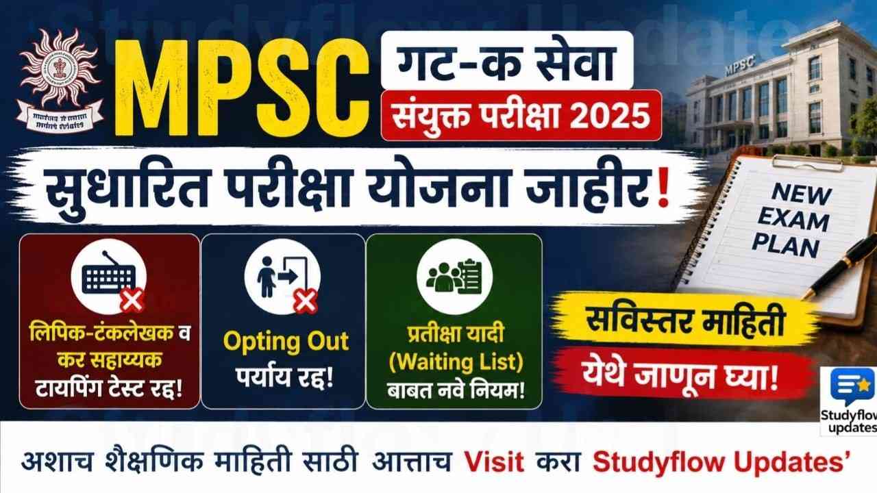 Group C Revised Exam Scheme 2025 : MPSC गट-क सेवा संयुक्त परीक्षा 2025: आयोगाचे नवीन प्रसिद्धीपत्रक आणि सुधारित परीक्षा योजना (वाचा सविस्तर माहिती)
