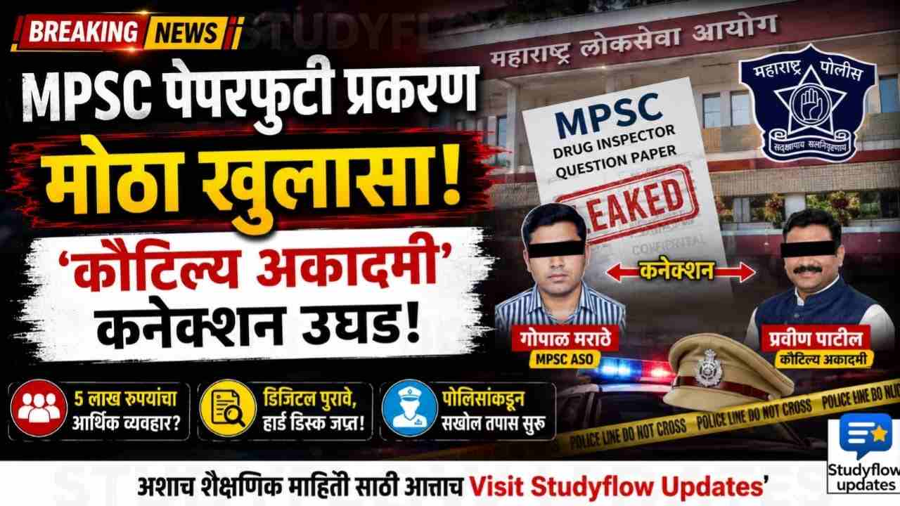MPSC Paper Leak Case Update 2026 : MPSC पेपरफुटी प्रकरण: 'कौटिल्य अकादमी' कनेक्शन उघड, तपासात पोलिसांच्या हाती लागले महत्त्वाचे डिजिटल पुरावे