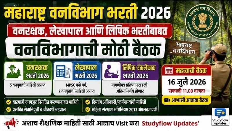MahaForest Recruitment 2026 : महाराष्ट्र वनविभाग भरती 2026: वनरक्षक, लेखापाल व लिपिक भरती प्रक्रियेबाबत वनविभागाची महत्त्वाची आढावा बैठक; जाणून घ्या सविस्तर अपडेट