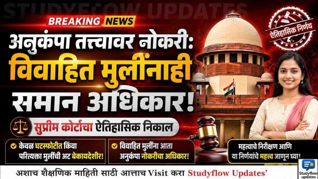 Anukampa Tattva Nokari Supreme Court Decision : अनुकंपा नोकरीवर विवाहित मुलींचाही अधिकार: सुप्रीम कोर्टाचा ऐतिहासिक निर्णय